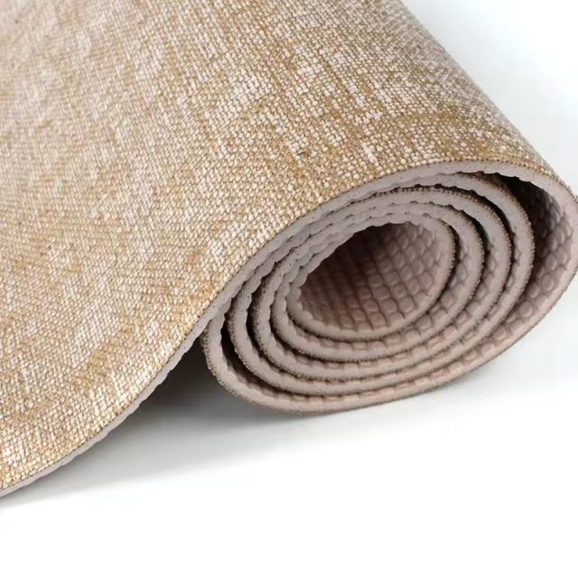 Folding PVC linen yoga mat (5)