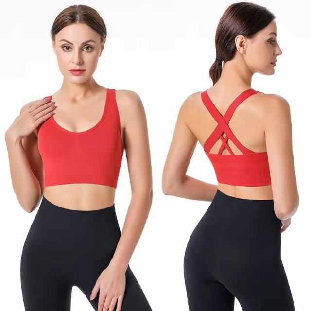 Hot selling sportswear, breathable fitness top (4)