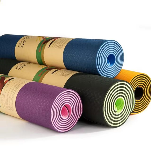 Logo printed environmentally friendly TPE yoga mat (4)