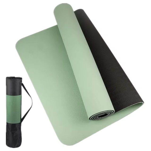 TPE black 6mm thick yoga mat (1)